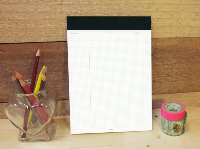 Chuyu 【Creer】A5/25K可撕式方眼企划纸 - 笔记本/手帐 - 纸 白色