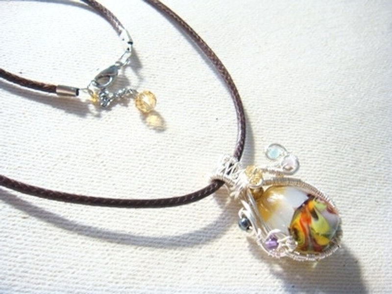 柚子林手工琉璃 - 项链 - 设计款 - 希望 - 项链 - 玻璃 多色