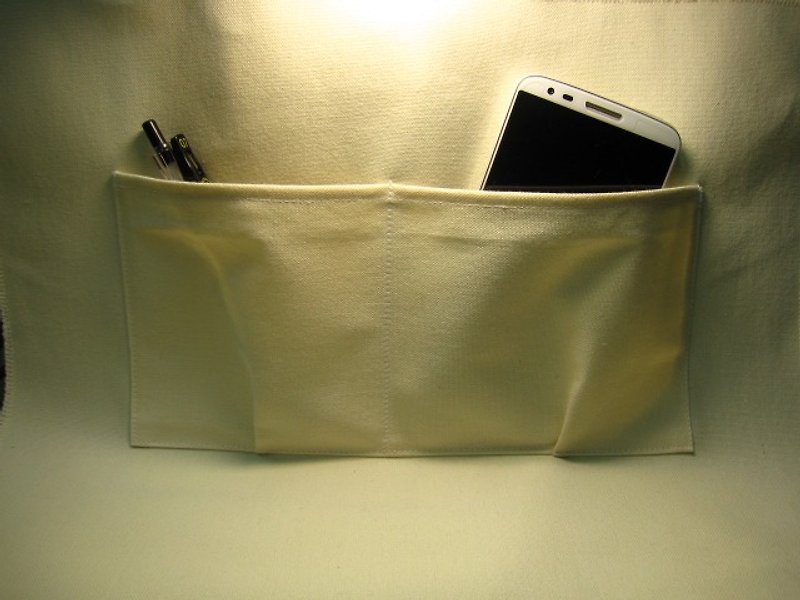 手提袋 口袋x2(加购商品) - 手提包/手提袋 - 棉．麻 白色