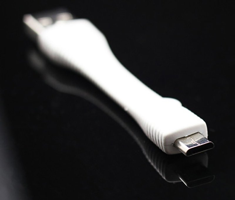 Micro USB 对折式短 Cable (白) - 充电宝/传输线 - 塑料 白色