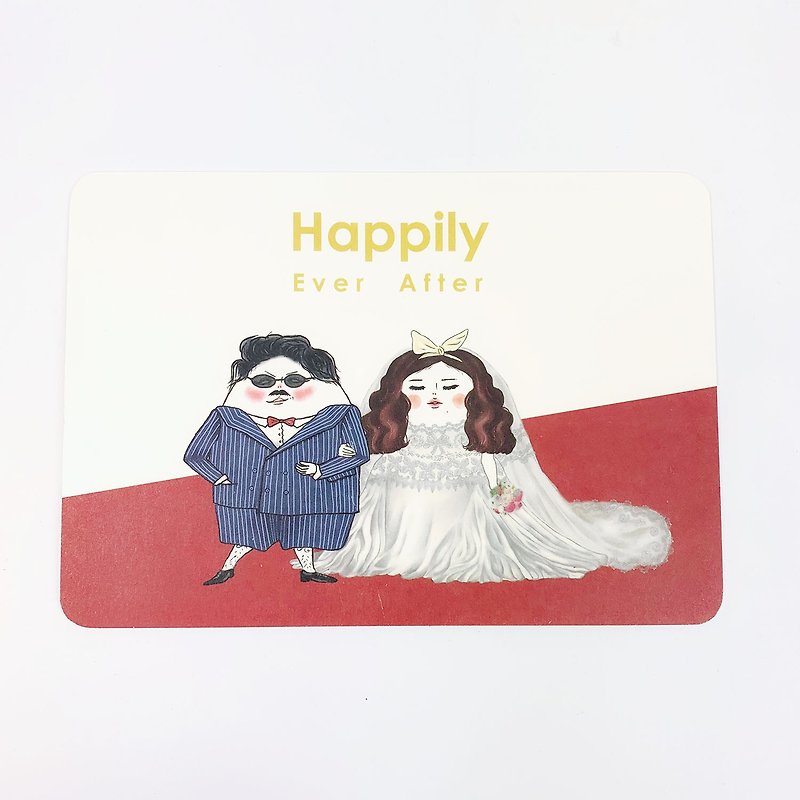 明信片 结婚贺卡 永远幸福快乐 - 卡片/明信片 - 纸 红色