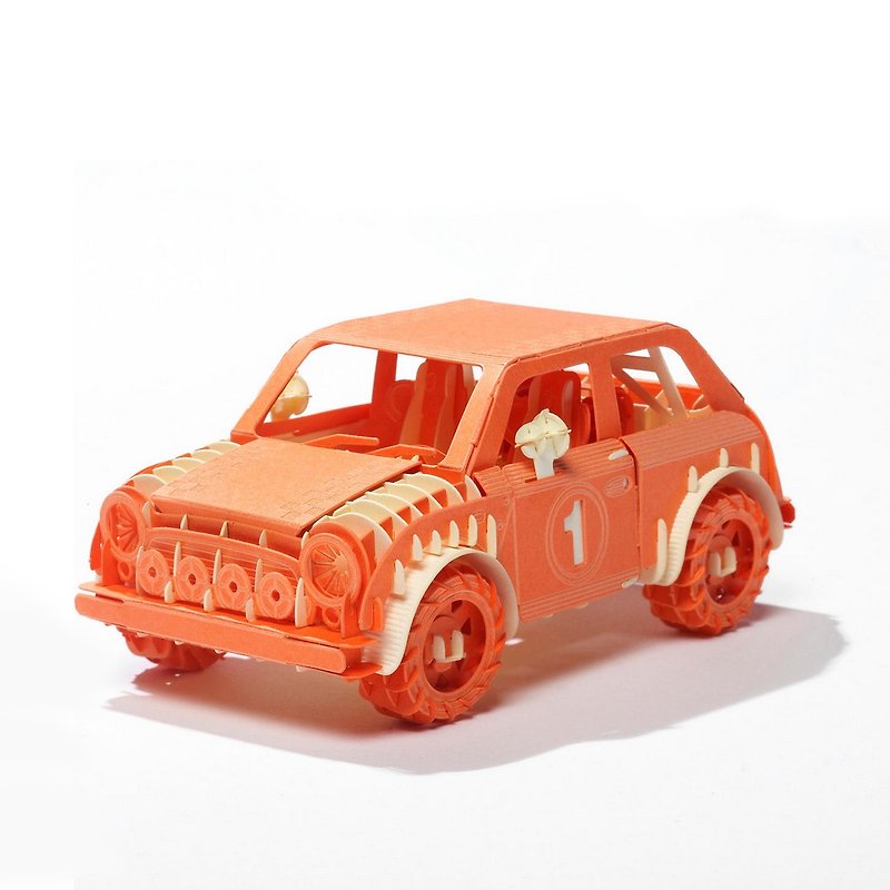 Papero纸风景 DIY迷你模型-拉力赛车(橘)/Mini Rally Car(Orange) - 木工/竹艺/纸艺 - 纸 橘色