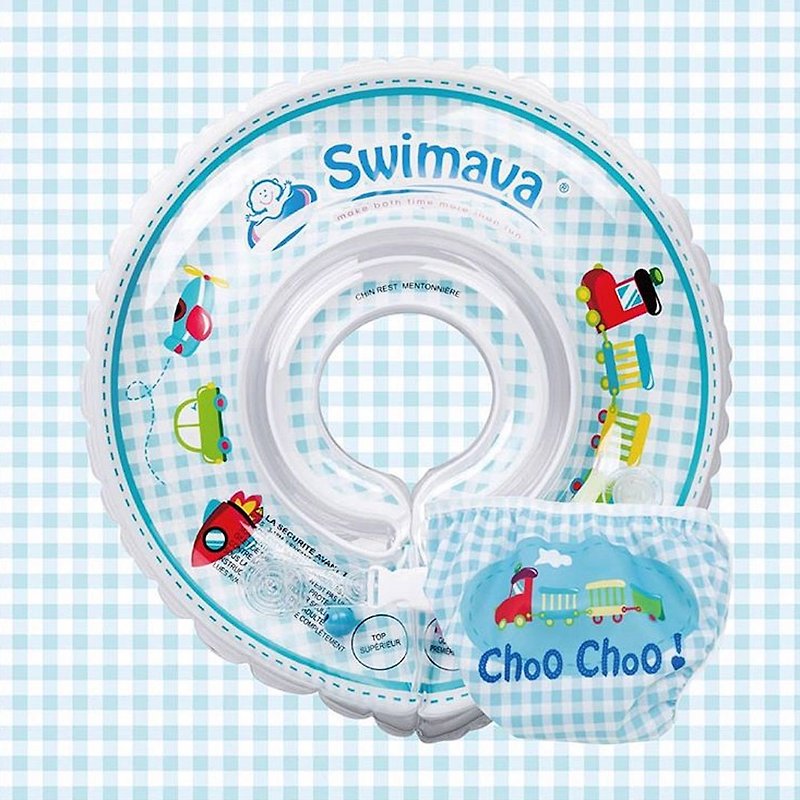 Swimava 火车婴儿游泳脖圈/尿裤套装组 - 玩具/玩偶 - 塑料 蓝色