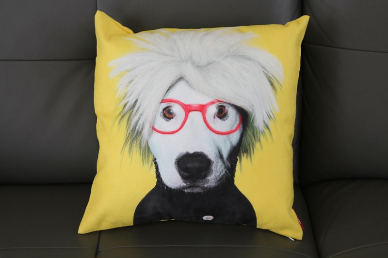 〔SUSS〕明星动物绒毛抱枕套（安迪沃荷。狗狗）--适合办公室/居家/送礼/生日使用。现货包邮 - 枕头/抱枕 - 棉．麻 黄色