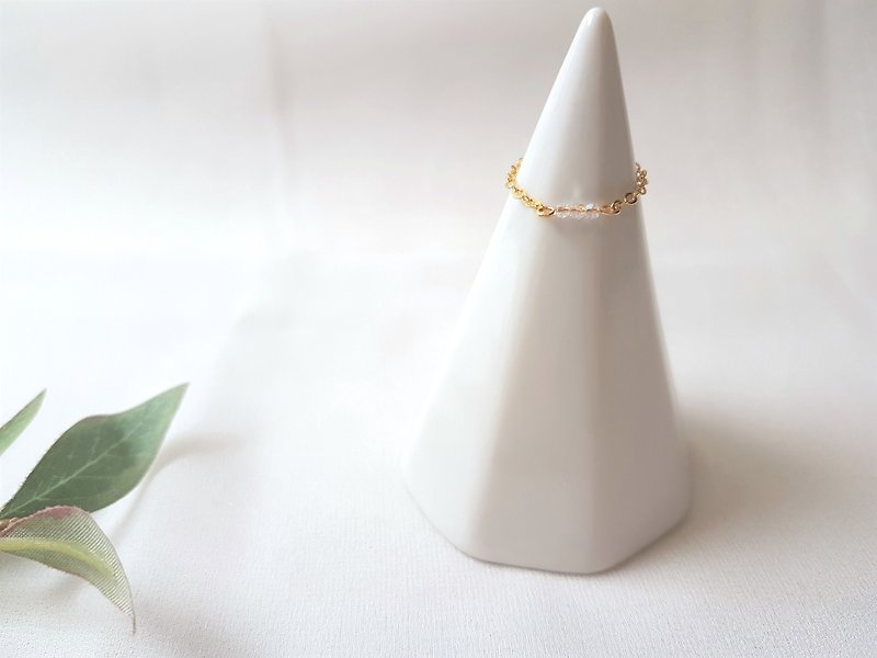 小水珠 · 多彩 水晶 链戒 - 戒指 - 水晶 金色