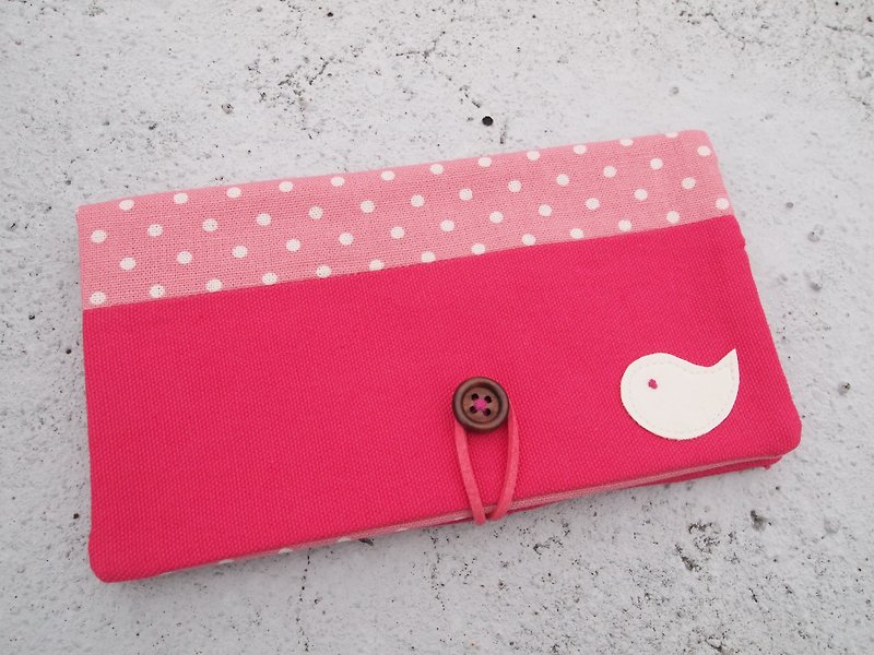 粉红青鸟存摺包／长夹钱包 - 皮夹/钱包 - 其他材质 红色
