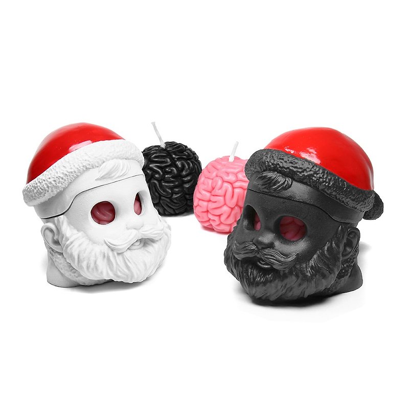I Got Brain - Santa 香氛造型蜡烛烛台组(白色完售) - 蜡烛/烛台 - 蜡 黑色