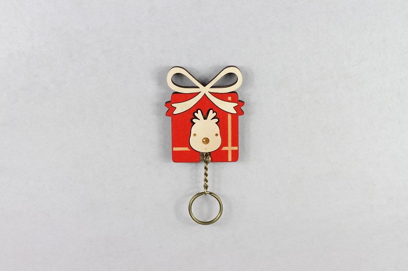 Key house 远方的礼鹿 <圣诞礼物 客制化 钥匙圈 收纳> - 收纳用品 - 木头 红色