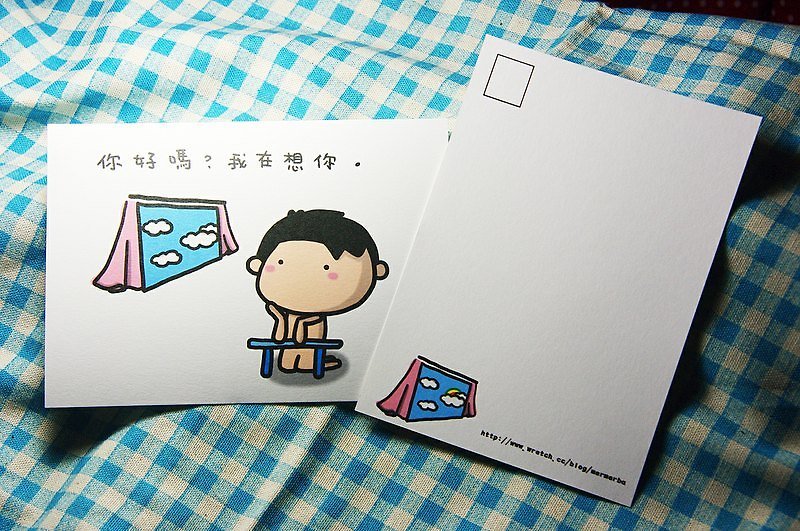 【你好吗？】明信片 - 卡片/明信片 - 纸 蓝色