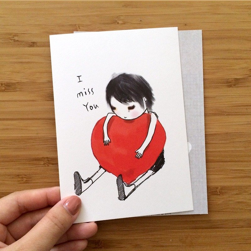 ┇eyesQu┇I MISS YOU┇插画明信片 - 卡片/明信片 - 纸 白色