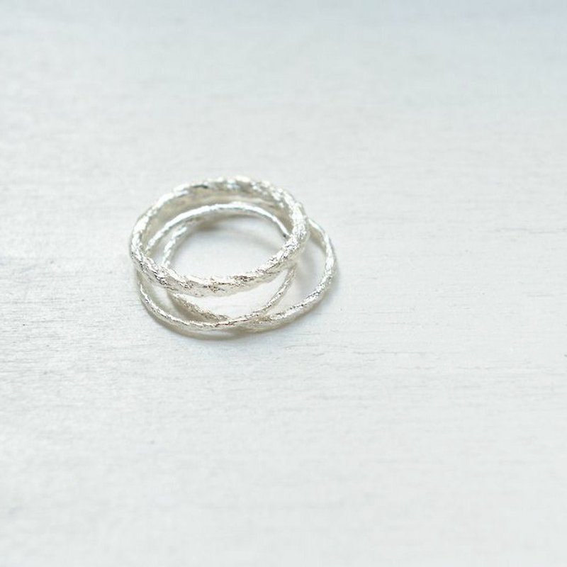 Rope Stacking Ring 绳子系列 纯银戒指 - 戒指 - 其他金属 白色