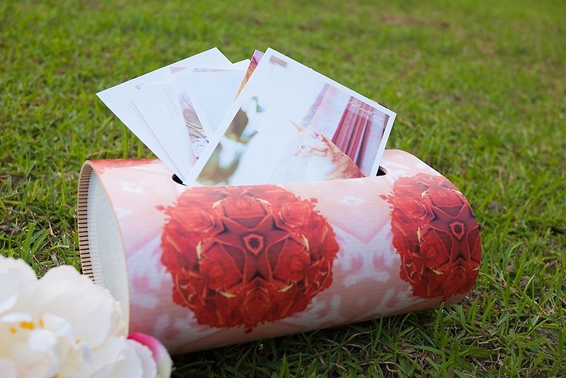 <云游视界@ pictour> 影像创作装饰木质面纸盒_囍_婚礼小物 - 摆饰 - 木头 红色
