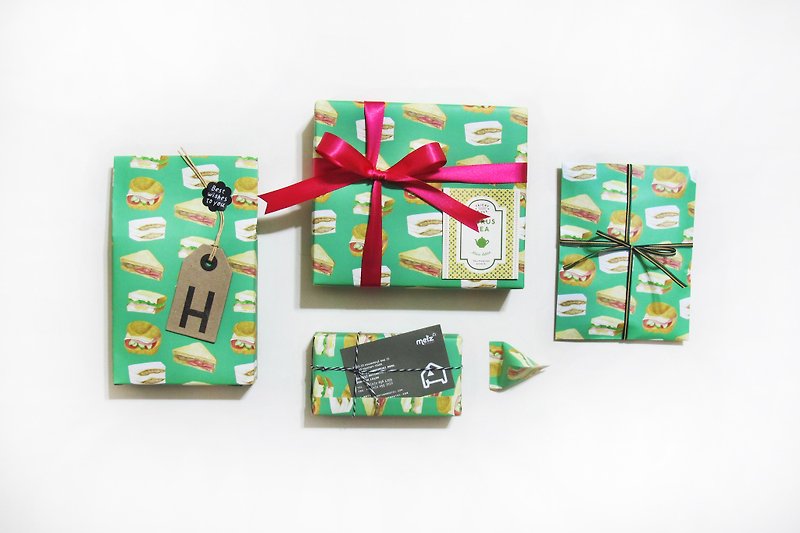 panda杂货铺-三明治口味圣诞礼物包装纸 wrapping paper - 其他 - 纸 多色