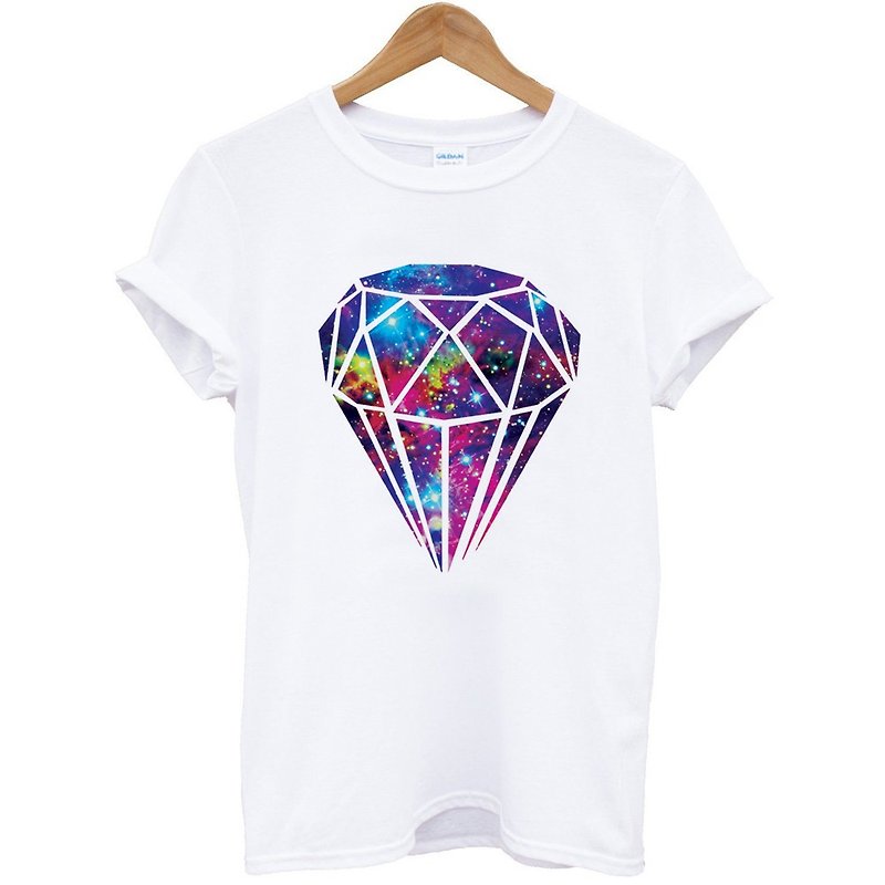 Diamond-Galaxy#3 短袖T恤-白色 钻石 银河系 宇宙 设计 相片 - 男装上衣/T 恤 - 其他材质 白色