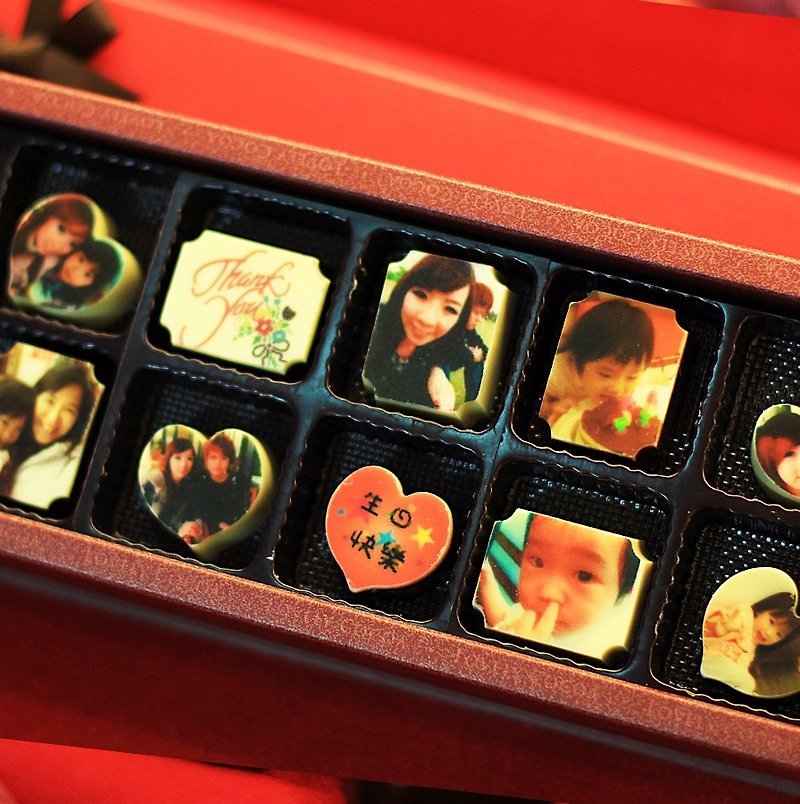 幸福可可-定制12入照片巧克力 - 巧克力 - 新鲜食材 红色