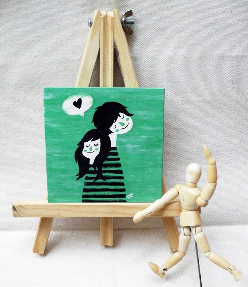 PuChi/手绘/木器摆饰/幸福的模样 - 海报/装饰画/版画 - 木头 绿色