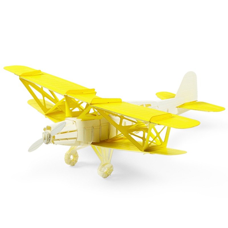 Papero纸风景 DIY迷你模型 - 双翼飞机(黄)/ Biplane(yellow) - 木工/竹艺/纸艺 - 其他材质 黄色