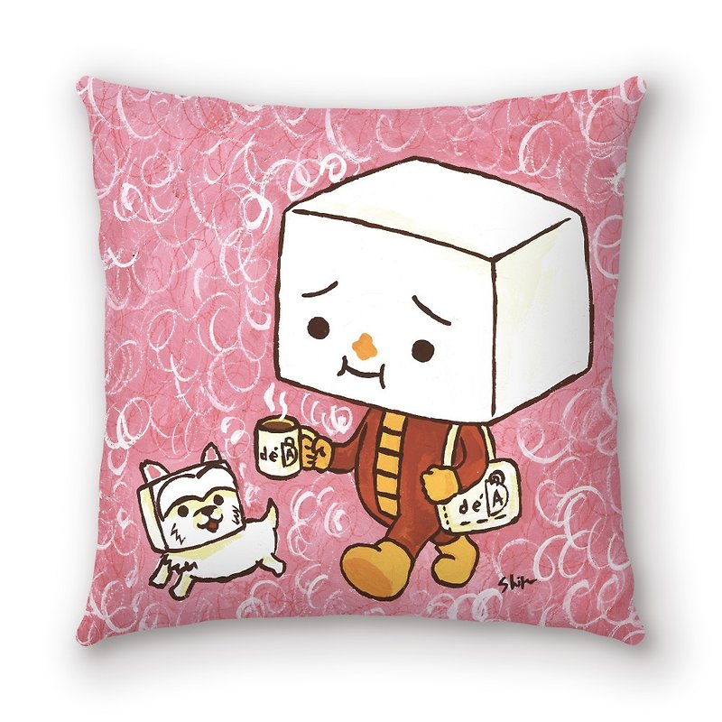 AppleWork iPillow 创意抱枕：亲子豆腐 PSPL-004 - 枕头/抱枕 - 棉．麻 粉红色