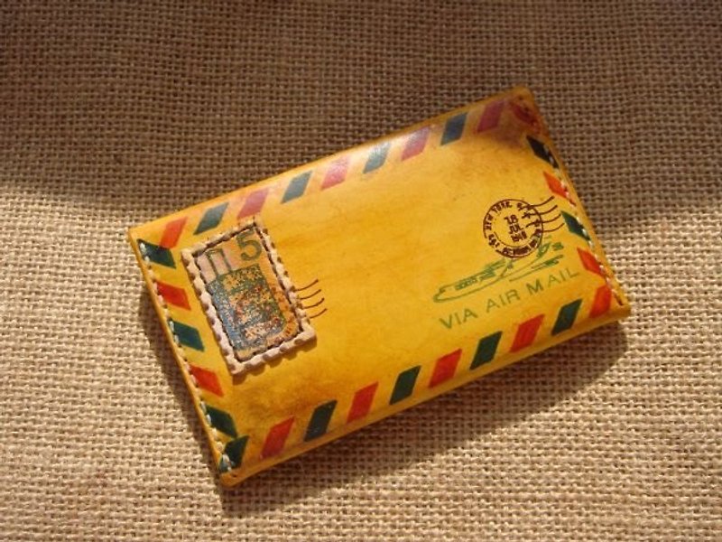 [ ISSIS ] 信封型随身轻量小卡夹/名片夹 -- (6) - 证件套/卡套 - 真皮 黄色