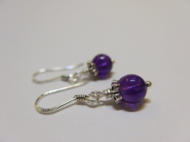 紫醉 - 天然紫水晶925纯银耳环 香港设计 - 耳环/耳夹 - 宝石 紫色