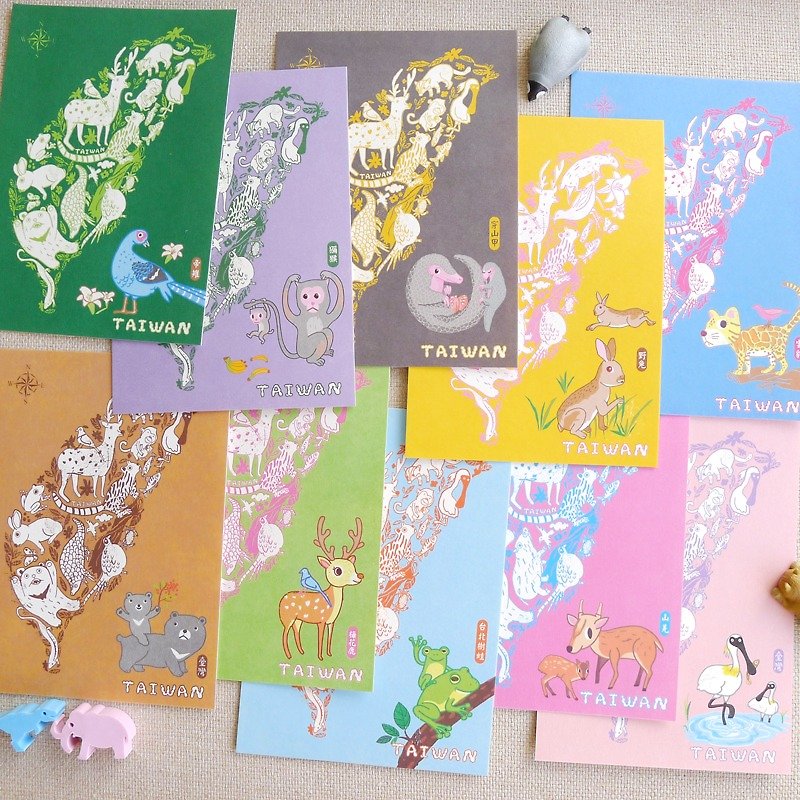 台湾野生动物 明信片(10入) - 卡片/明信片 - 纸 多色