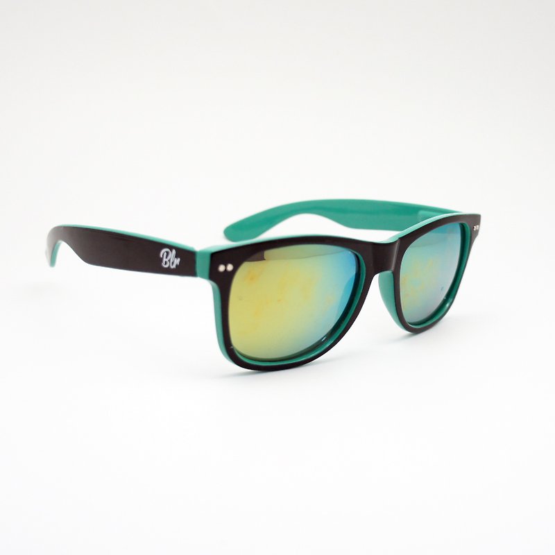 BLR 太阳眼镜 电镀双色片 Eyewear 湖水绿双色 - 墨镜 - 塑料 绿色