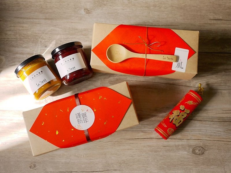 La Santé法式手工果酱-预购新年猴福气果酱礼盒 限量加赠优格竹匙 - 果酱/抹酱 - 新鲜食材 红色