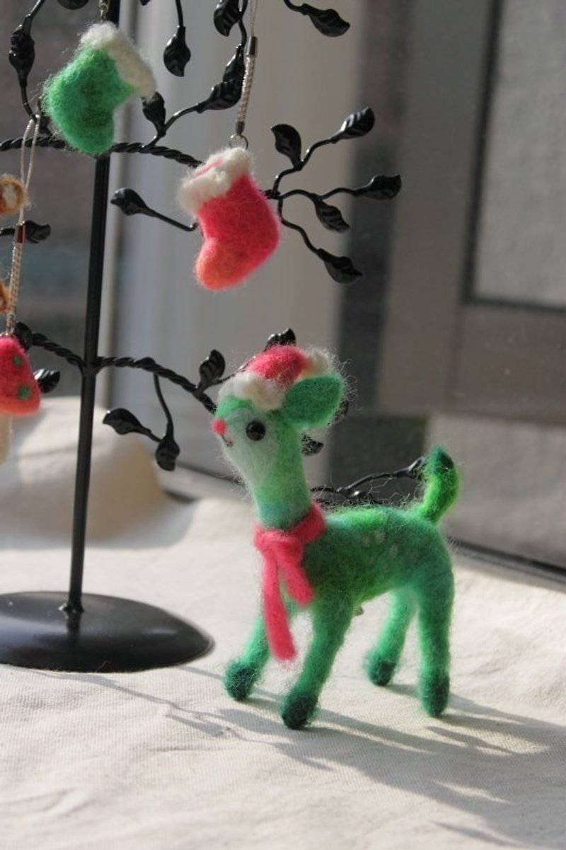 圣诞班比(小) 圣诞节送礼 交换礼物 最佳选择 - 玩偶/公仔 - 羊毛 绿色