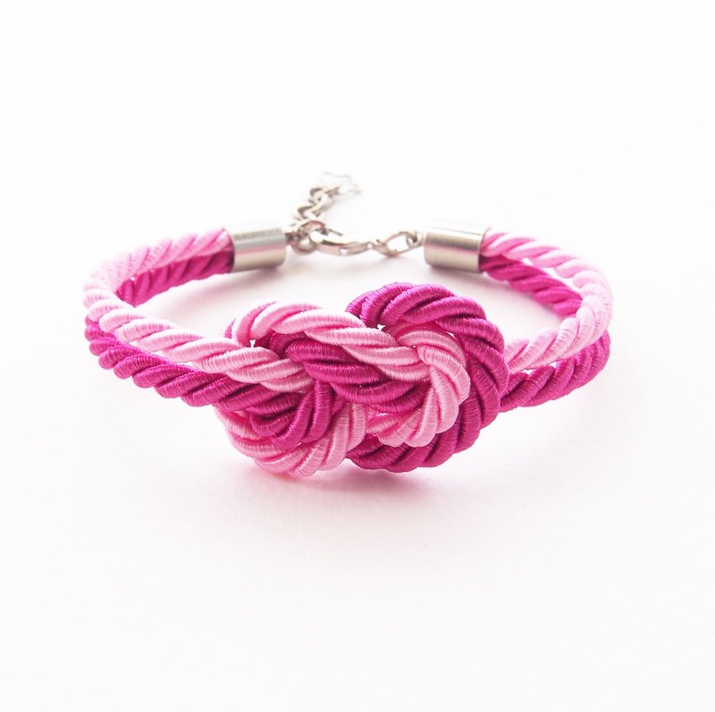 Pink infinity knot rope bracelet - 手链/手环 - 纸 粉红色