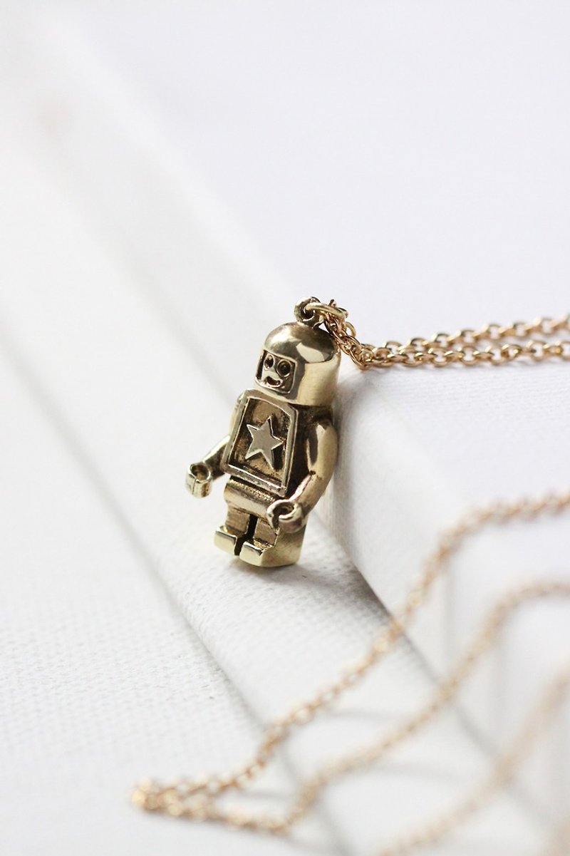 机器人吊坠项链（小） - 项链 - 铜/黄铜 
