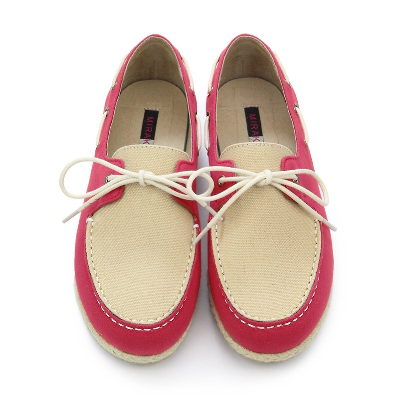 Espadrille Boat Shoes M1106 RedBrown - 女款牛津鞋/乐福鞋 - 棉．麻 多色