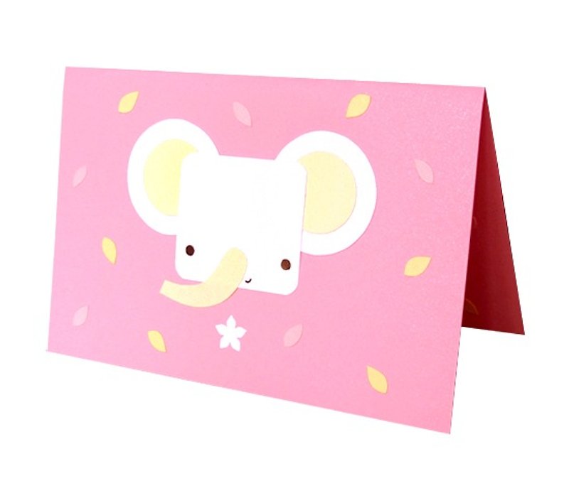 手工卡片 _ 可爱大象_粉 ... 万用卡、生日卡 - 卡片/明信片 - 纸 粉红色