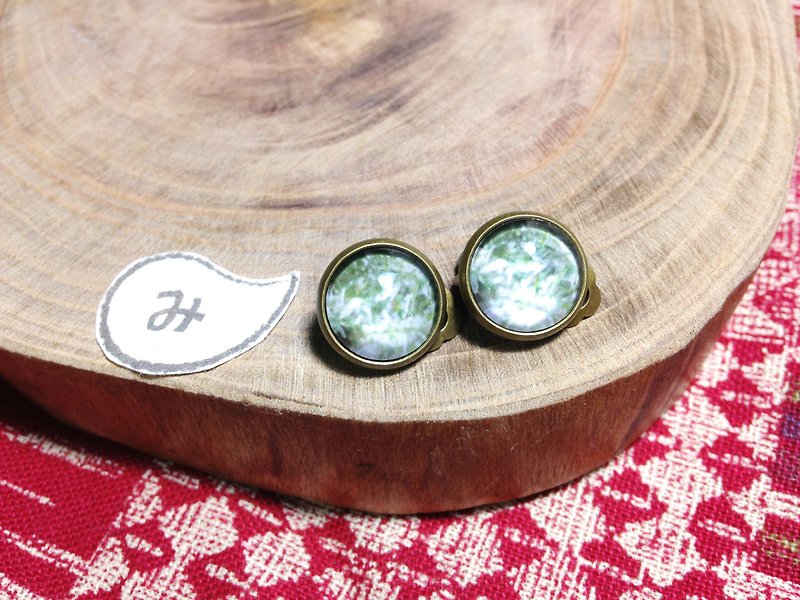 【 耳环 】桑原先生的秘密*可改夹式 - 耳环/耳夹 - 其他金属 绿色