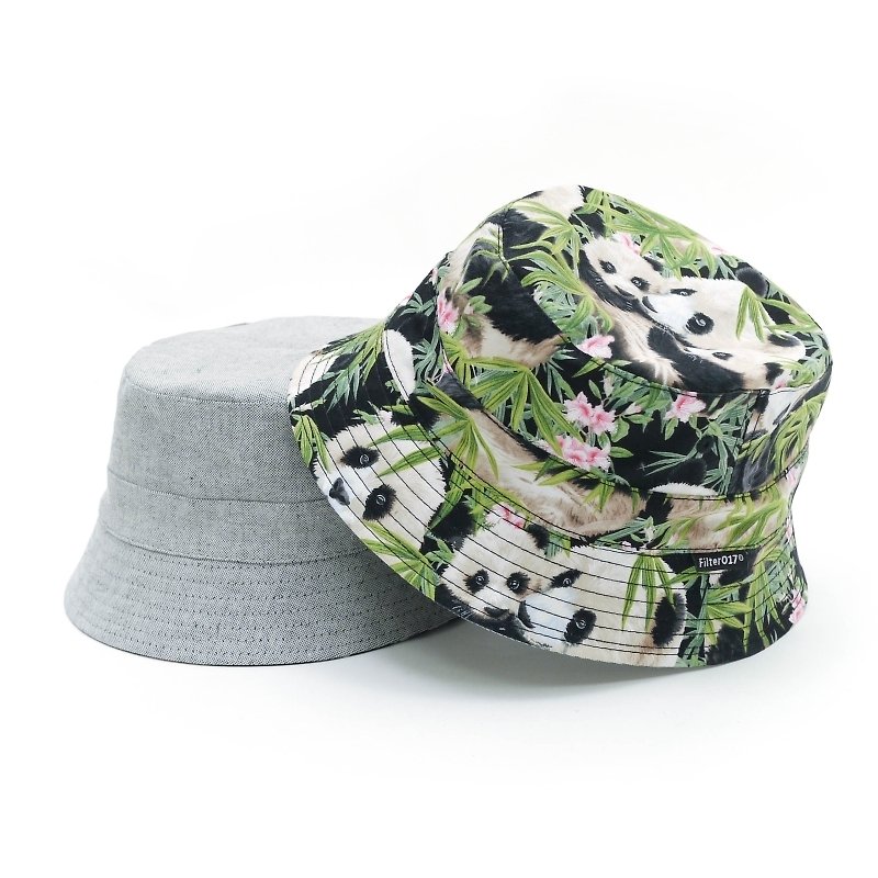 Filter017 双面戴渔夫帽 - RD Fabric Panda Reversible Bucket Hat 熊猫 - 帽子 - 棉．麻 