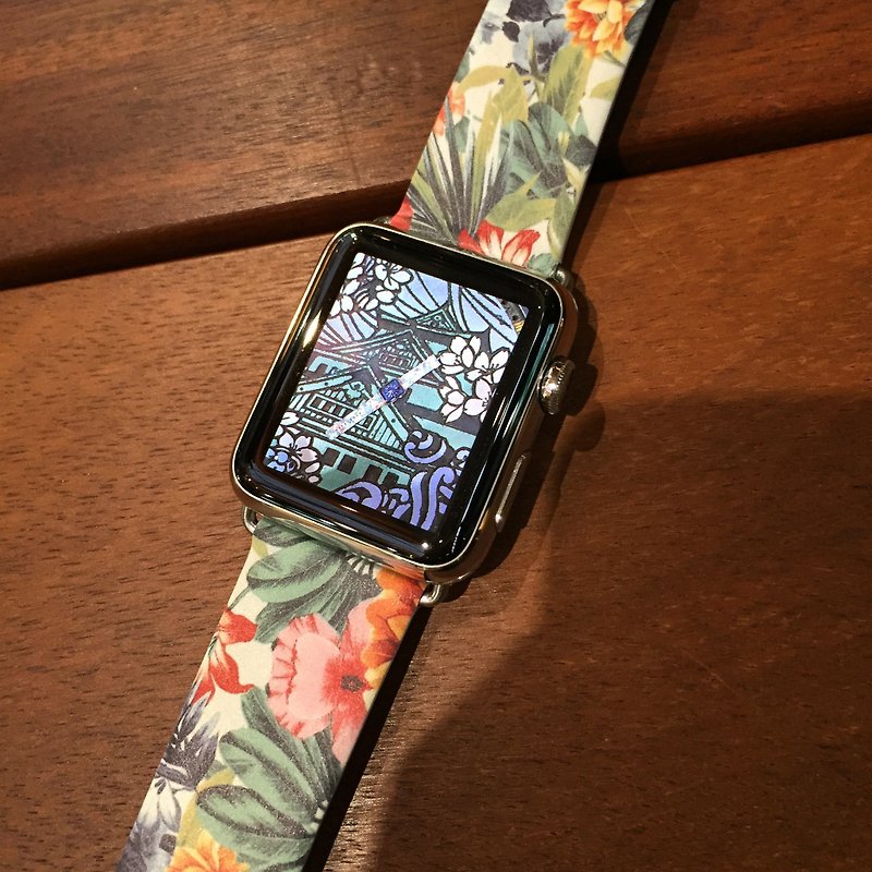 Apple Watch Series 1 - 5 花纹图案真皮表带 38 40 42 44 mm 40 - 表带 - 真皮 多色