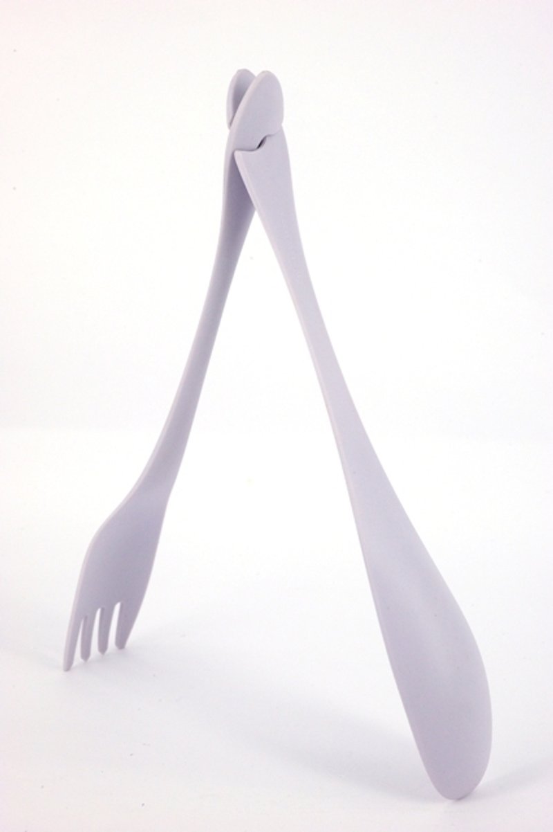 "TONG²" 三合一时尚料理夹《灰白》 - 厨房用具 - 塑料 白色