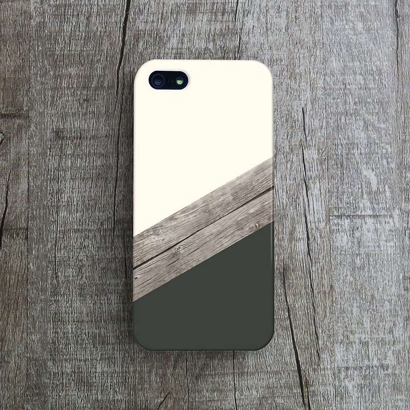 OneLittleForest - 原创手机保护壳- iPhone 4, iPhone 5, iPhone 5c- 古风棉麻布木片拼接 - 手机壳/手机套 - 塑料 咖啡色