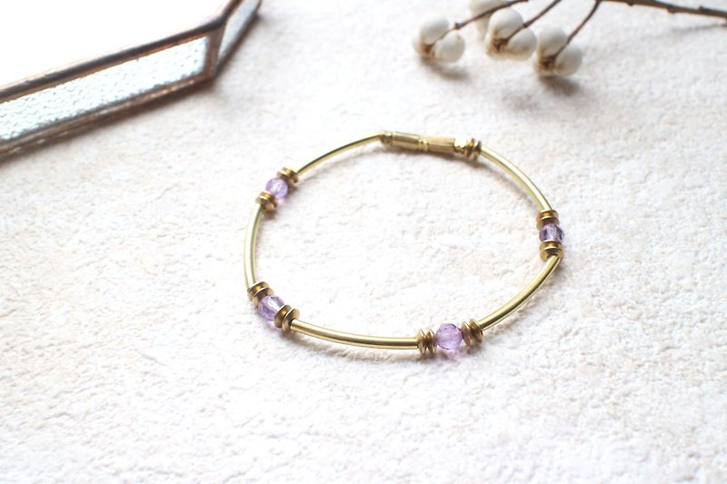 紫宴-紫水晶 黄铜手环 - 手链/手环 - 铜/黄铜 多色