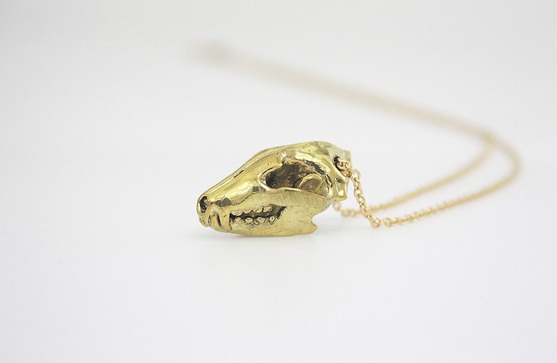 骷髅狐狸黄铜项链 - 项链 - 其他金属 金色