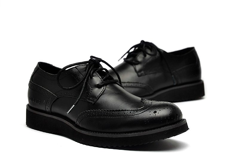 寺孝良品 英伦简雅质感真皮德比鞋 黑 - 男款皮鞋 - 其他材质 黑色