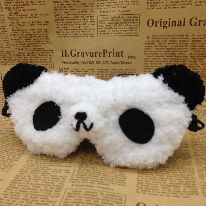 熊猫-毛线编织 眼罩 遮光眼罩 睡眠眼罩 助眠神器 - 寝具 - 其他材质 白色