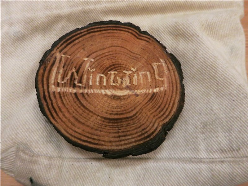 Brandon定制刻字焦糖自然原木杯垫 - 其他 - 木头 