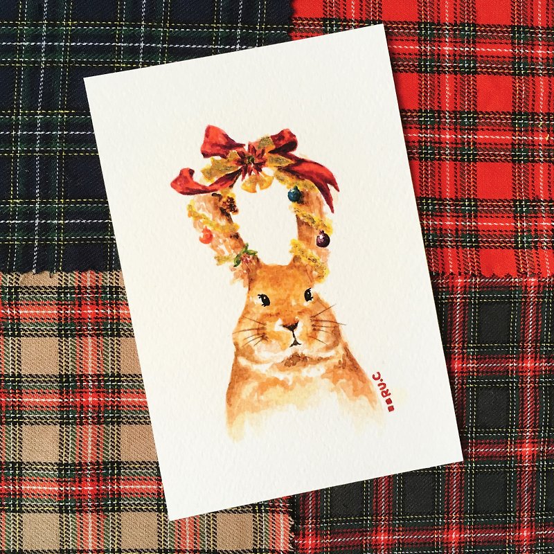 小兔圣诞卡 明信片 - 卡片/明信片 - 纸 多色