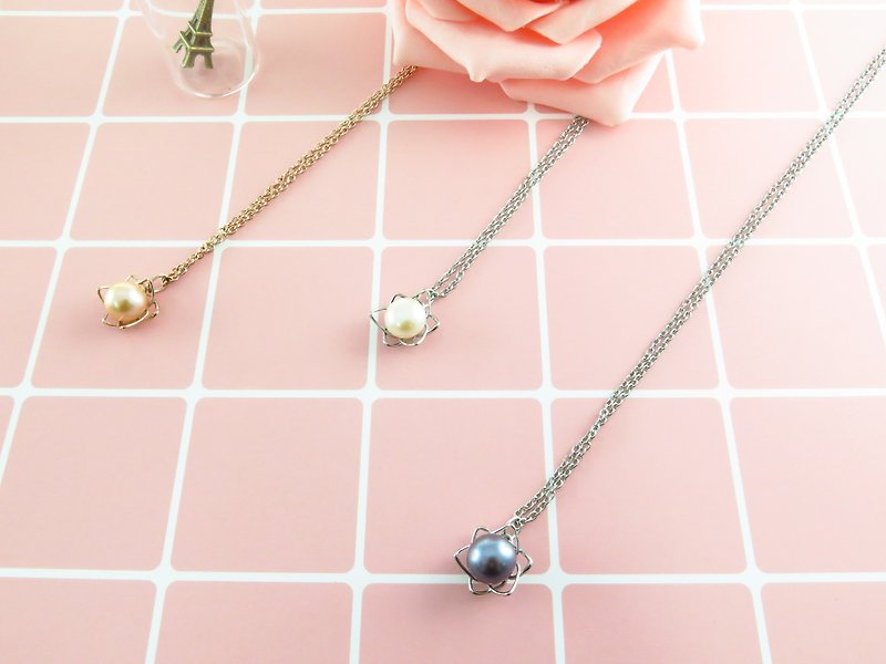 周年庆 特价 Flowery Pearl 精钢 吊坠 银色/玫瑰金色 M25P - 项链 - 其他金属 多色
