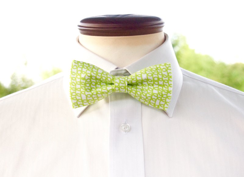 TATAN ぐるぐるラクガキ蝶ネクタイ（グリーン） - 领带/领带夹 - 其他材质 绿色