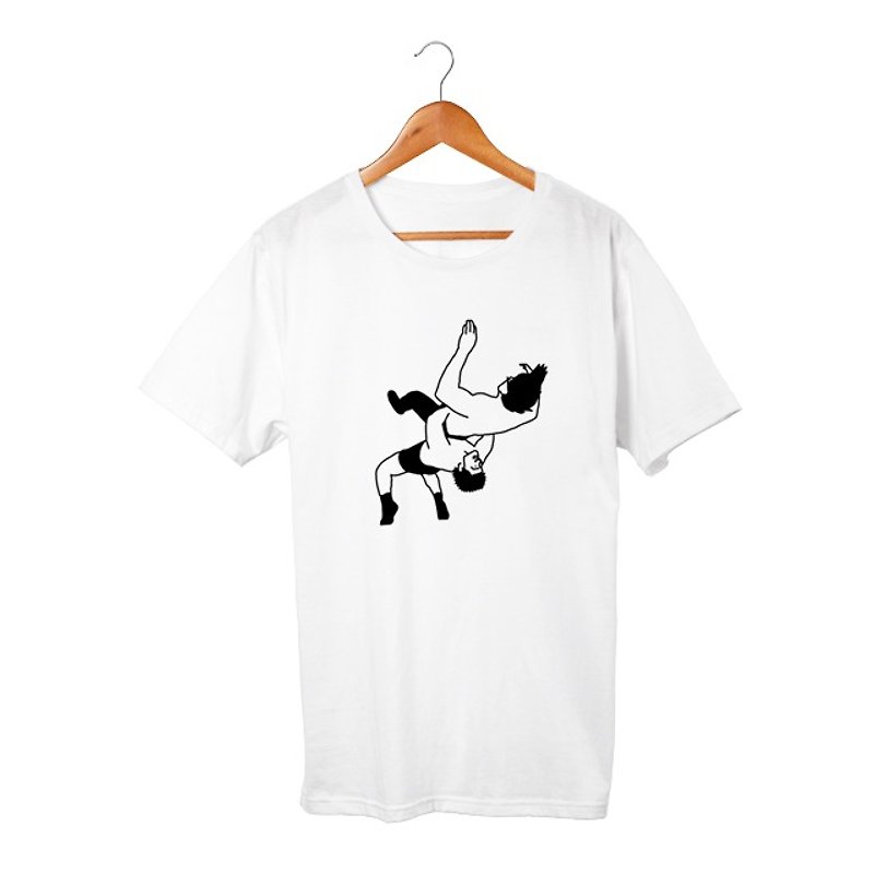ジャーマンスープレックス T-shirt - 男装上衣/T 恤 - 棉．麻 白色
