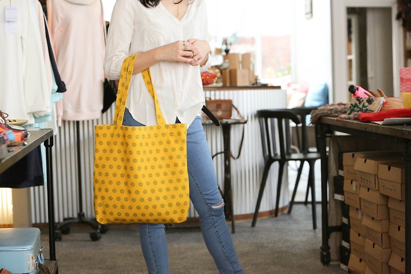ENZOO黄色矢车菊购物袋 - 侧背包/斜挎包 - 其他材质 黄色