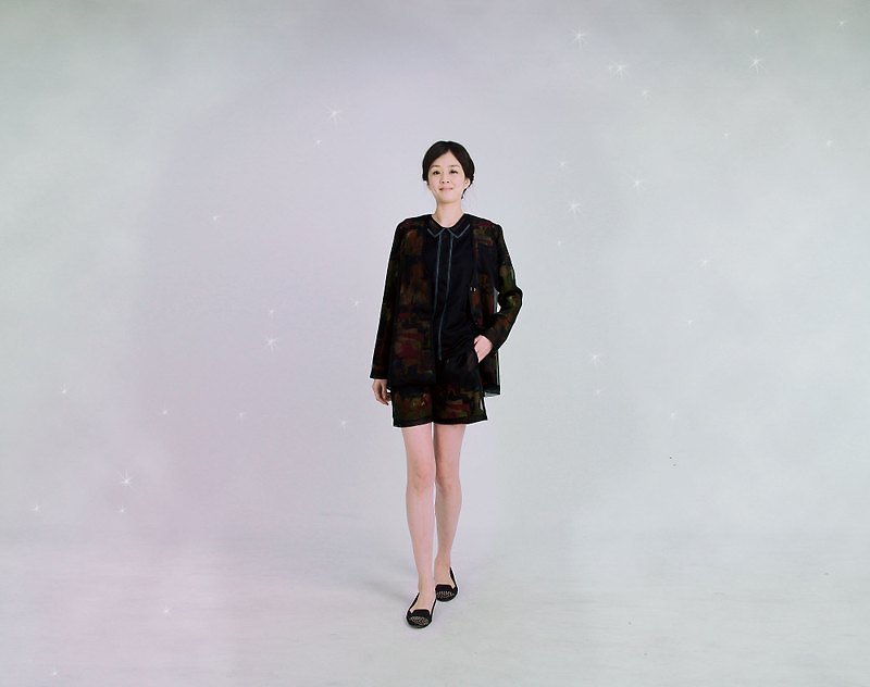Shea 丝质宽版外套 - 女装休闲/机能外套 - 丝．绢 黑色