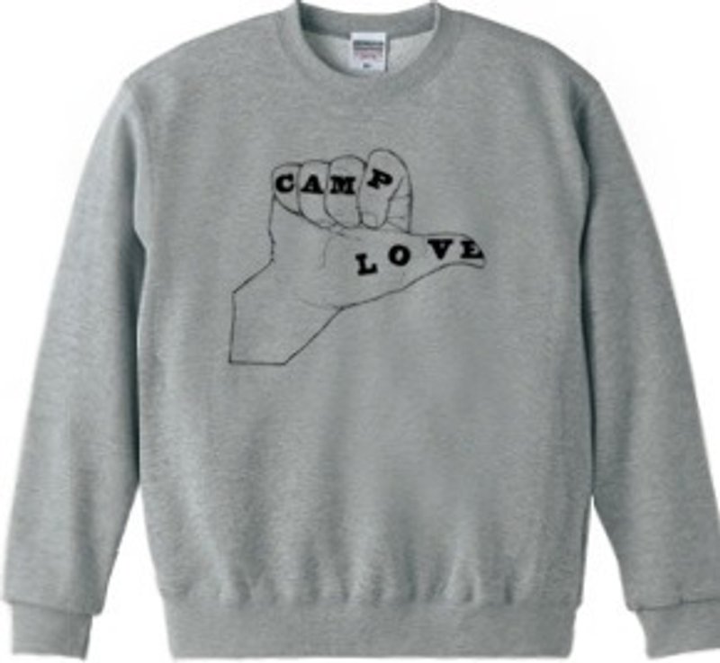 CAMP LOVE （sweat10.0oz gray） - 女装上衣 - 其他材质 灰色