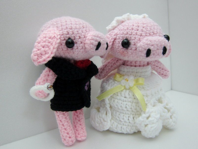 猪仔婚礼娃娃 订制属于您的婚礼娃娃 for Amie - 玩偶/公仔 - 其他材质 多色